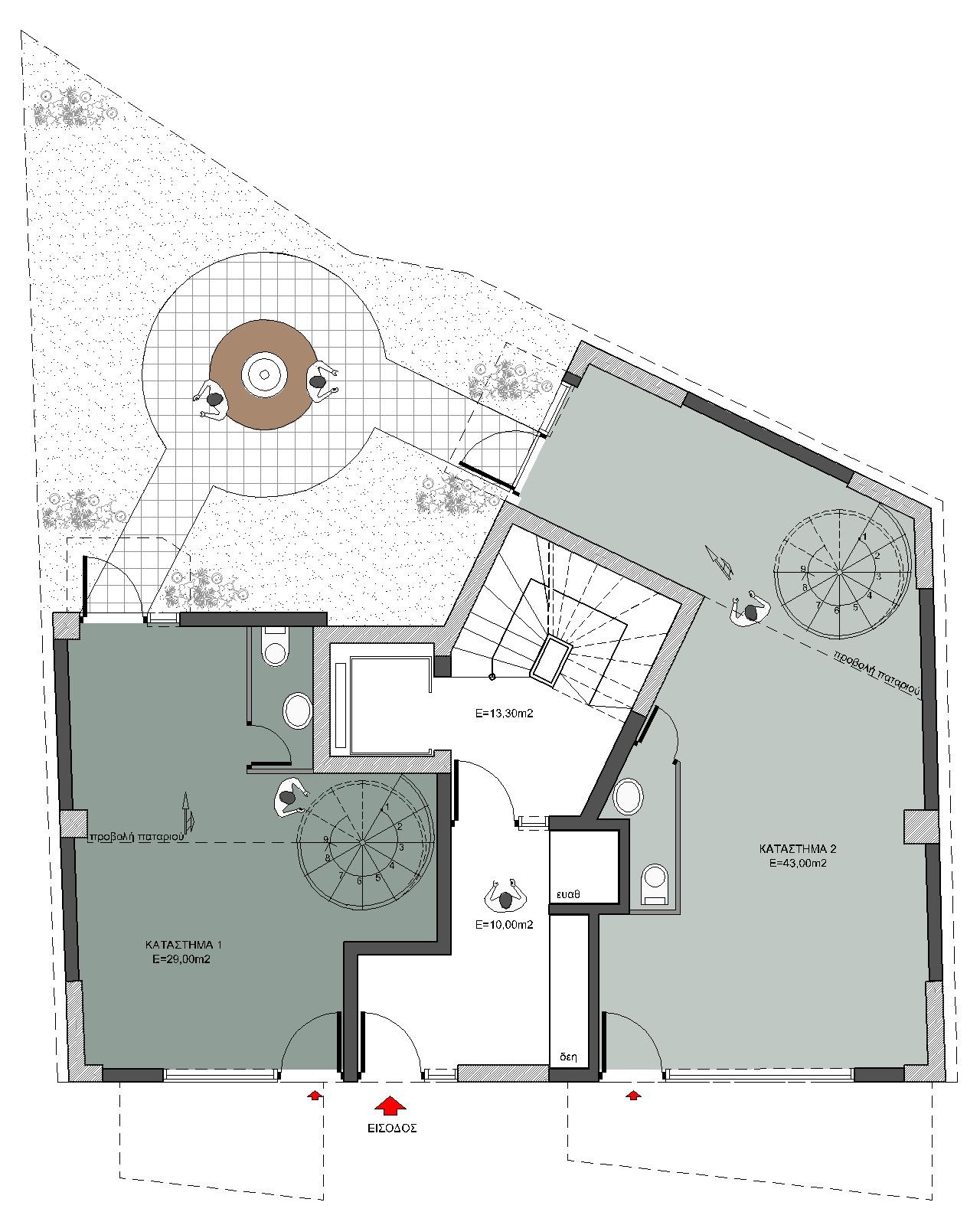 Ground floor plan - Κάτοψη ισογείου