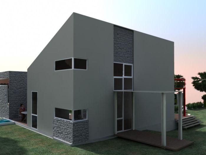 Combination of free volume and perimeter of useful open spaces at cottage - Συνδυασμός όγκου και ελεύθερων περιμετρικών χρηστικών υπαίθριων χώρων, σε εξοχική κατοικία