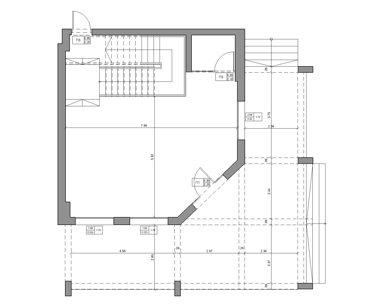 Current situation of ground floor - κάτοψη αποτύπωσης ισογείου