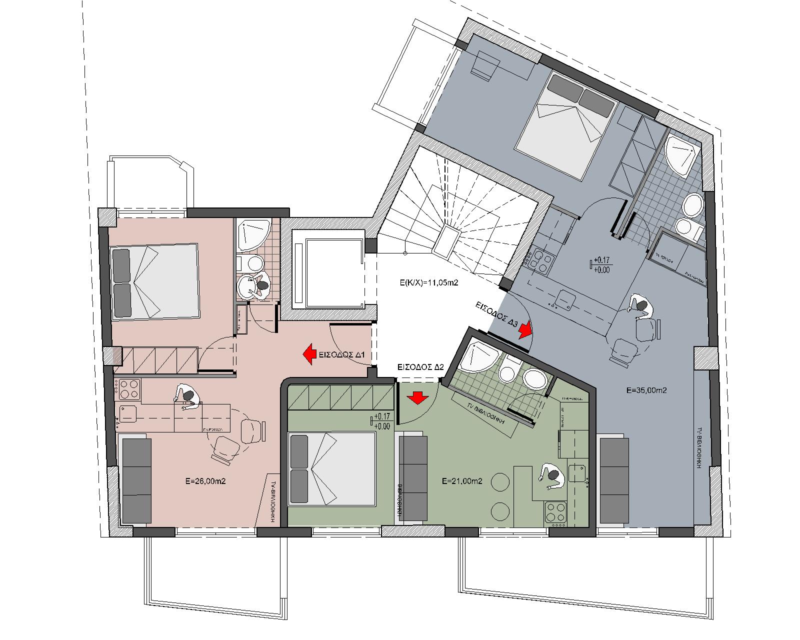 Plan of Studios - Κάτοψη Studios